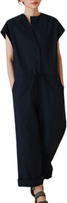 Makone 여성 민소매 바지 투인원 패션 심플 캐주얼 코디네이터 데일리 솔리드 점프수트