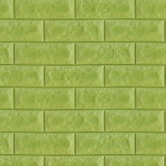 쿠셔니 폼블럭 폼벽지 셀프인테리어 붙이는 스티커 접착식벽지 시트지, 파스텔그린, 1개