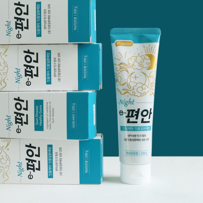 이편안 잇몸케어 천연 생약추출 알란토인 나이트 타임 치약, 2개, 200g