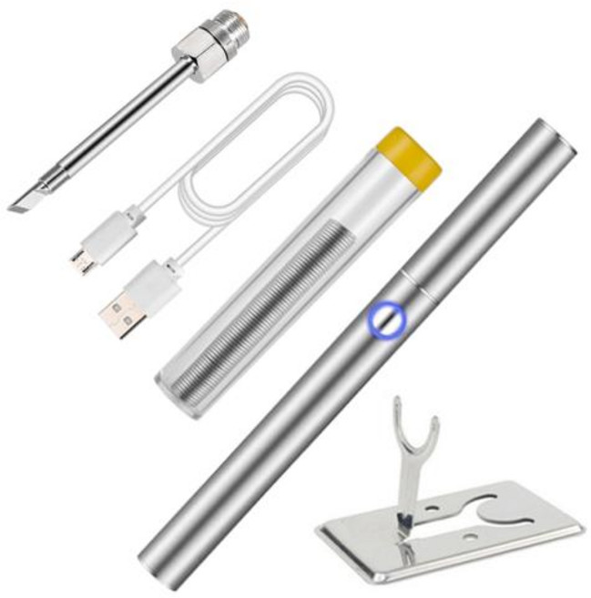 USB 배터리 납땜 키트 표시기 포함 휴대용 마이크로 전자 수리 도구 5V 8W, CHINA_tip-K kit no battery, 1개