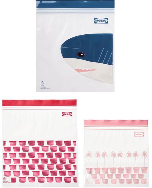 이케아 지퍼백 3종 세트, 2세트