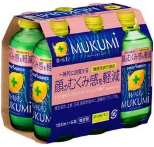 일본 포카삿포로 키레토 레몬 MUKUMI 무쿠미 드링크 155ml 6개 세트