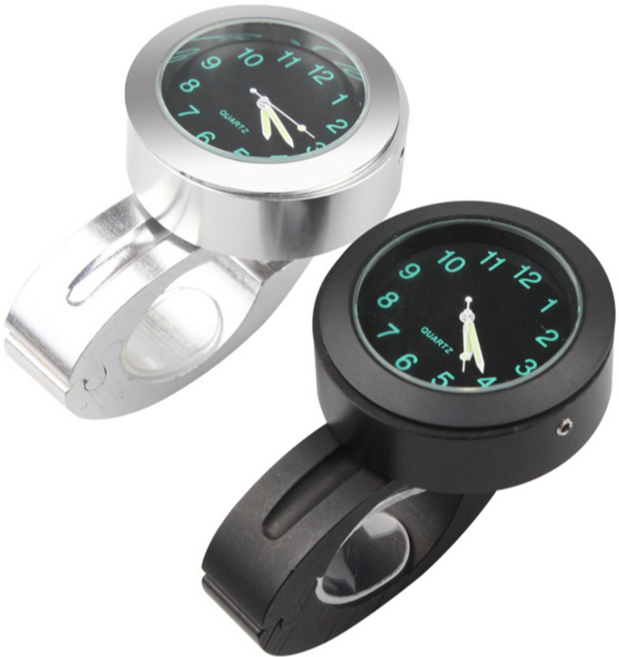 데일리쇼핑 오토바이 핸들바 시계 할리 게이지 핸들시계 아날로그 멀티 온도 튜닝 용품, 블랙무광, 1개