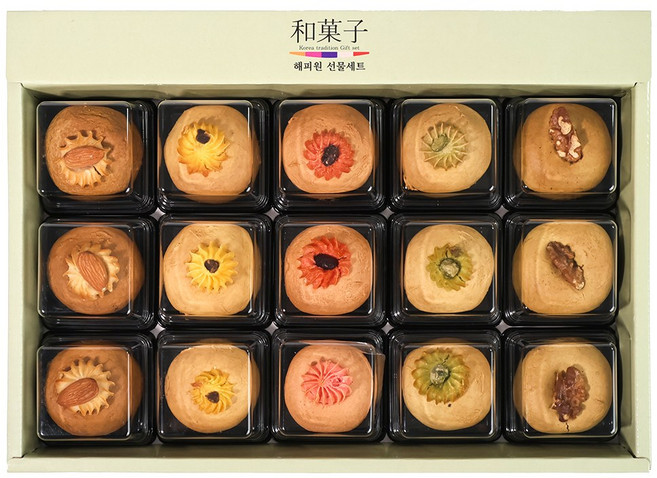 황금보자기 포장 전라도청년 고급 만쥬 선물세트, 15개, 30g