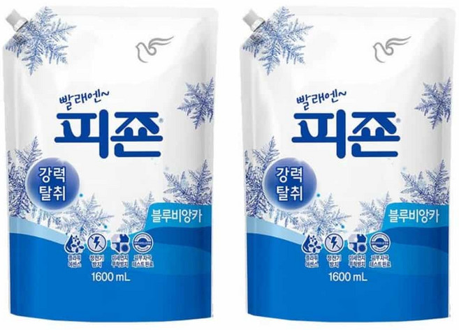 피존 세탁세제 1600ml 3200ml 대용량세제, 피죤리필형 1.6리터X2개 핑크로즈, 1.6L