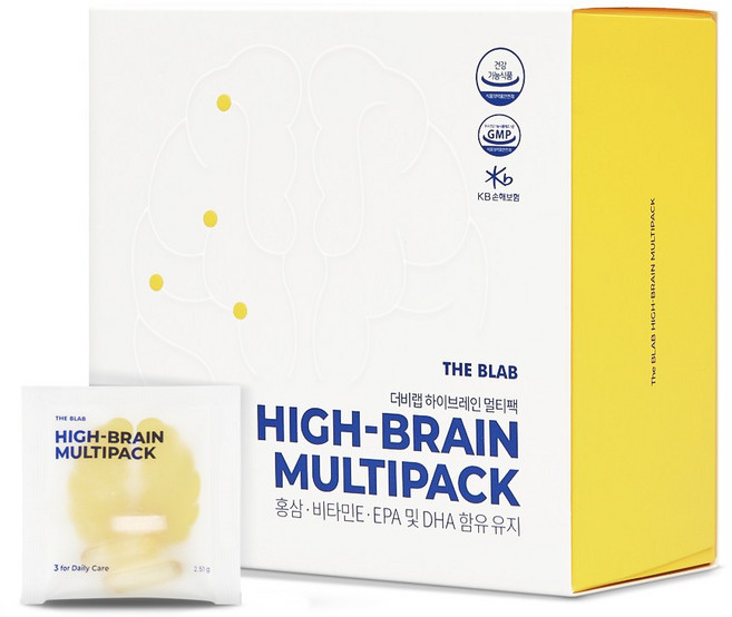 더비랩 하이브레인 멀티팩 - 뇌건강 오메가 기억력 두뇌건강 영양제, 30포, 1박스