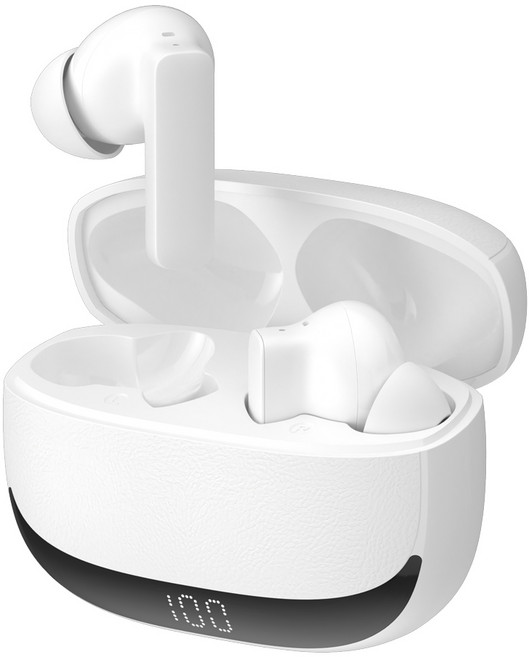 아이리버 IB-TX5 무선 블루투스 6.0 이어폰 ANC ENC 커널형 노이즈캔슬링 오토 페어링 LED 디스플레이, 화이트