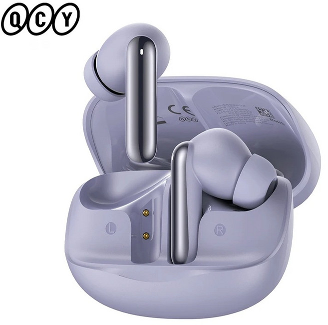 QCY Melobuds N50 ANC Bluetooth 5.4 무선 이어폰 AI HD 통화 4 가지 모드 능동형 소음 제거 이어 버드 다 지점 연결, 보라, 브라질