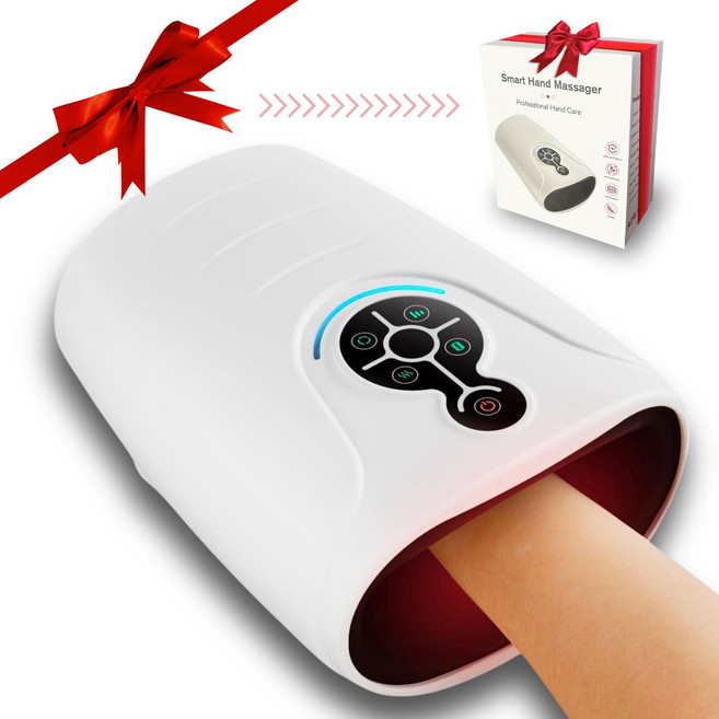 AERLANG 손 손목 마사지기/무선 핸드 케어 마사지 공기압 가열 HM08, White