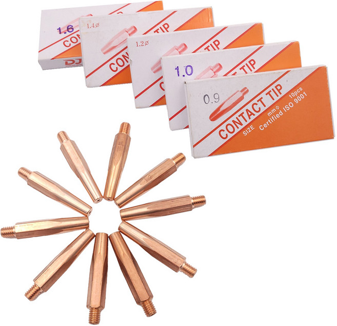 SMT 동주 CO2팁 용접팁 일반 국산 동(Cu) 0.9/1.0/1.2/1.4/1.6X45MM(10개입), 10개