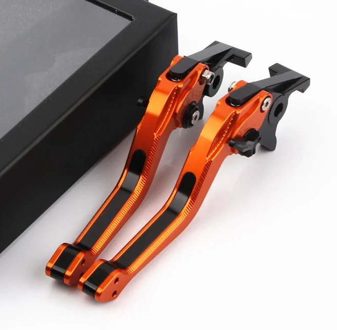 DUKE390 125 200 오토바이 3D 브레이크 클러치 레버 알루미늄 CNC 조정 가능한, 06 Orange