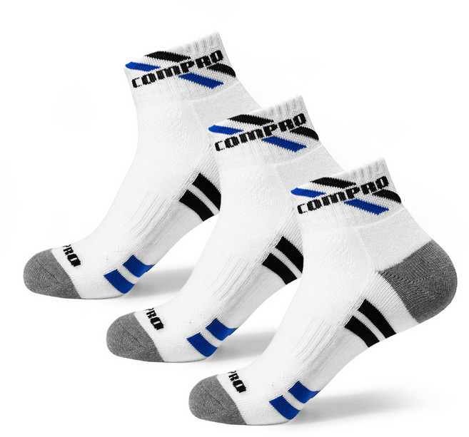 2+1 컴프로 남자 발목 쿠션 일반 스포츠 양말 선물용 종이케이스 3족세트, CSM-022 3족, 1개
