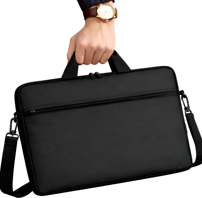 심플딤플 노트북 파우치 서류 가방 크로스백, 1개, 블랙