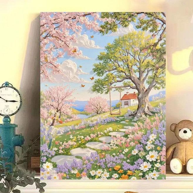 샤이닝포인츠 선물급 힐링 컬러라인 DIY 유화그리기 세트, 1개, 퍼플