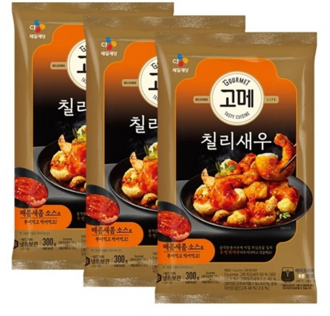 원하프고메 칠리새우 300gX3개씨제이, 단품, 300g