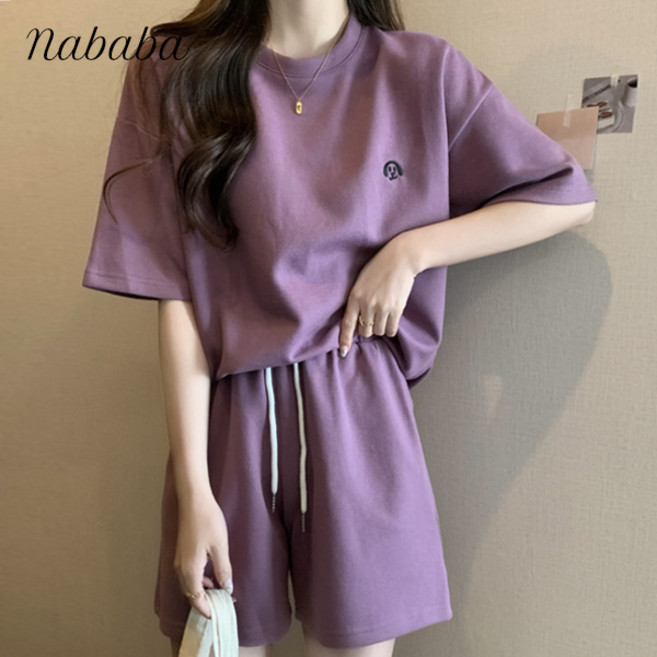 나바바 NT2340 여성 트레이닝 반팔 반바지 투피스 세트