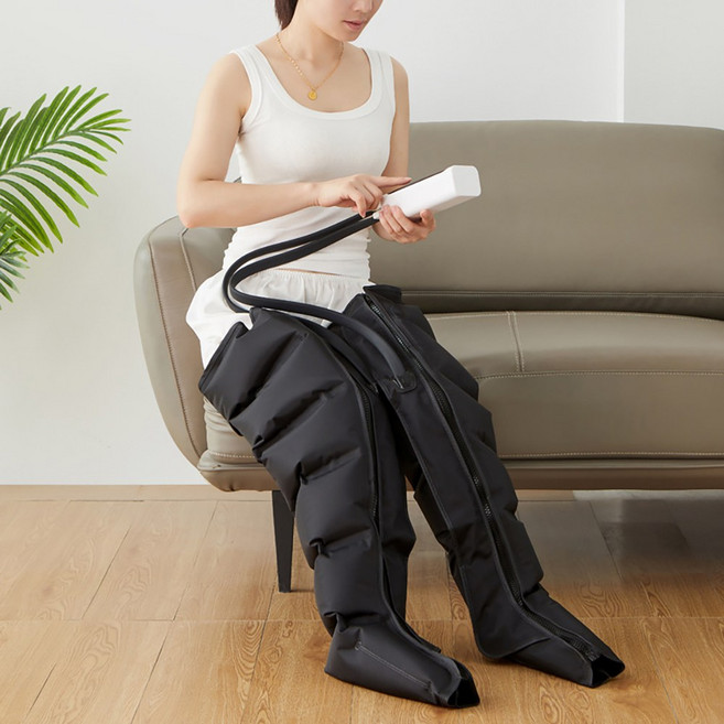 라이프엠디 4세대 업그레이드 6단 에어백 다리 공기압 마사지기 종아리 허벅지 발바닥 무릎 발목 마사지 기계 에어 6방 다리마사지기 종아리알 붓기 빼는 안마기, 블랙, LMD273B