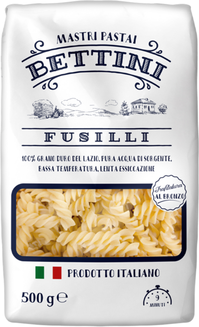 베티니 100% 이탈리아 듀럼밀 무염 푸실리 파스타면, 1개, 500g