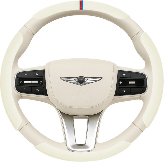 SOTT 자동차 핸들커버 프리미엄 알칸타라, 크림화이트 4개세트