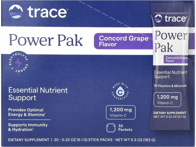 효과가 좋은 Trace 파워 팩 콩코드 포도 스틱팩 30개 각 6.1g(0.22oz) 최저가격, Trace파워팩아사이베리스틱팩30개각61g022oz, 1개 - 쿠팡