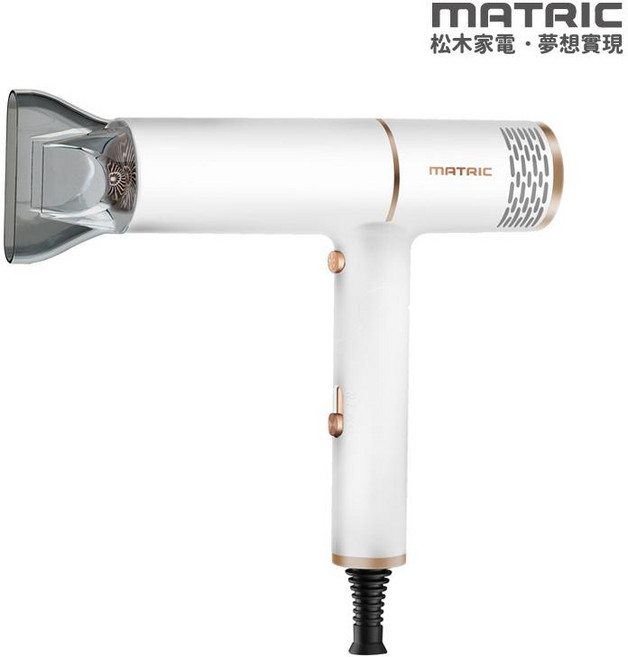 MATRIC 負離子吹風機 MG-HD0818L 800W 3段溫度 2段風力, White, 1個
