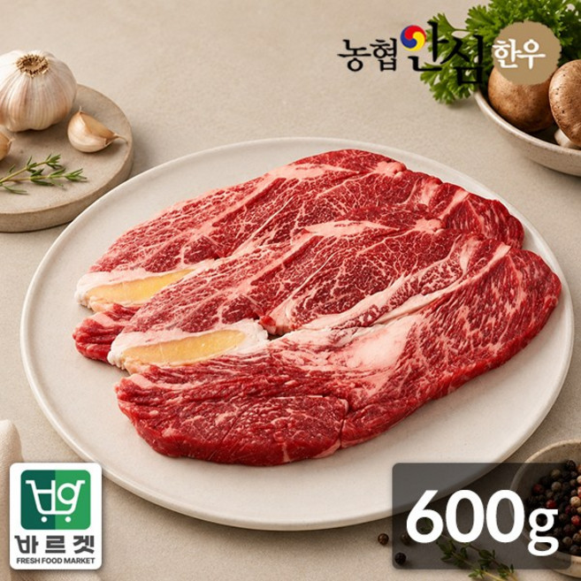 농협안심한우 1등급 한우 등심 600g(300g x 2팩), 600g, 1개