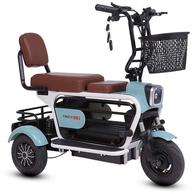 전기 세발자전거 접이식 48V 리튬배터리 고출력 3륜 전동카고 40km 출퇴근 장거리