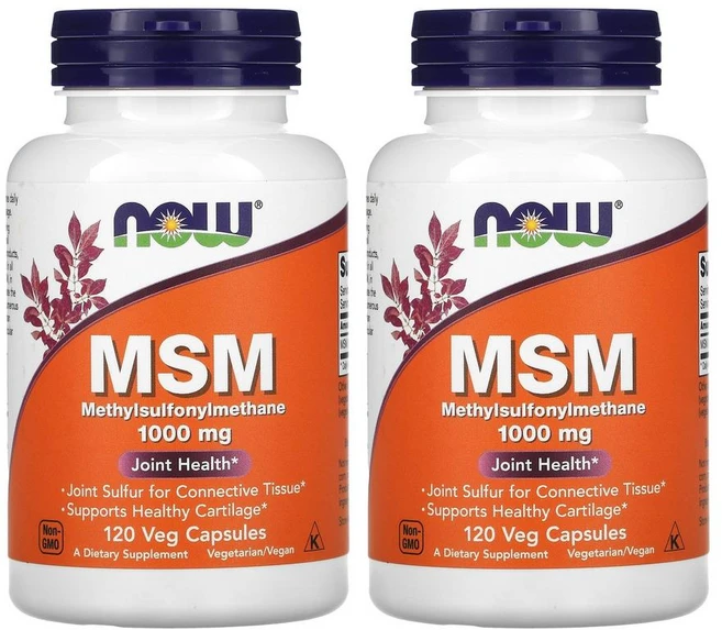 [1+1] NOW Foods 나우푸드 MSM 식이유황 1000mg 120정 엠에스엠 Methylsulfonylmethane 베지캡슐 메틸설포닐메테인 2개 - 쿠팡