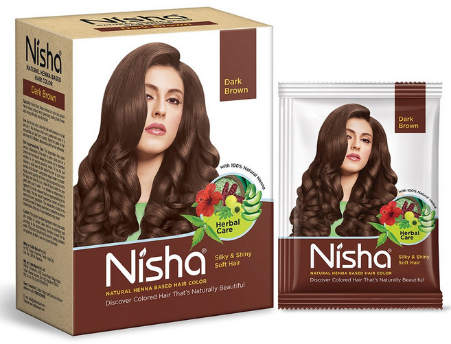 니샤 내츄럴 헤나 파우더 흰머리 새치커버 천연헤나가루 염색약 - 다크브라운 1Box, 1개