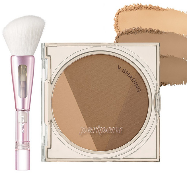 [SET] 페리페라 브이 쉐딩 (AD) + 컨투어 브러쉬 (랜덤발송), 옵션_002 딥브라운, 1개