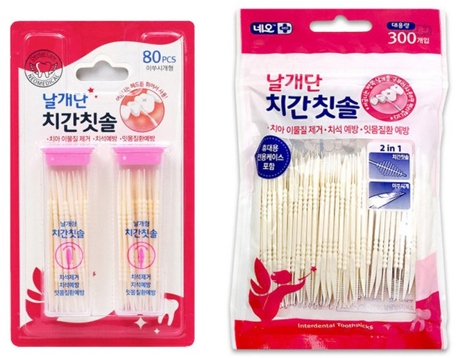 네오 날개단 치간칫솔 80개입 300개입 / 이쑤시개형, 1개