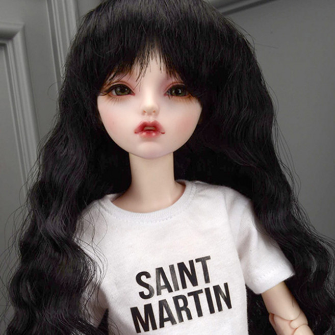 돌모아 구체관절인형 가발 MSD 42cm 흑발 소바쥬 웨이브 헤어 (7-8) Friendly Sobazu Wig (Black), 블랙, 1개