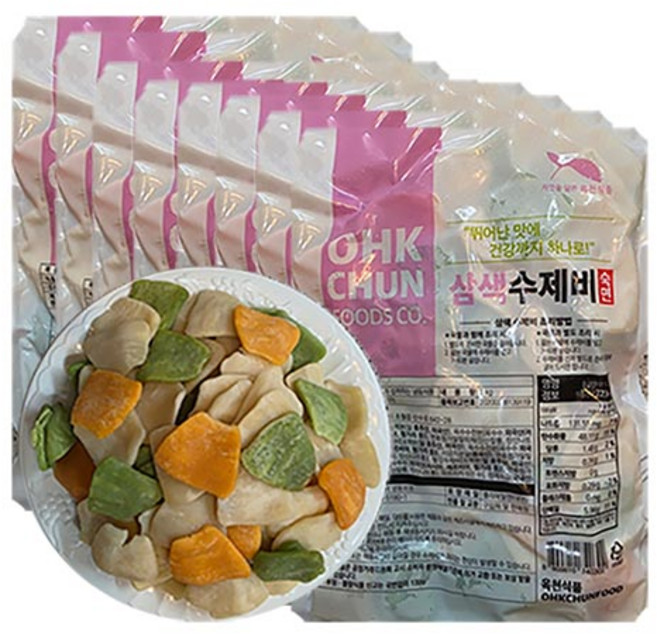 삼색수제비-1박스(1kgx10봉) 업소용수제비, 10개, 1kg