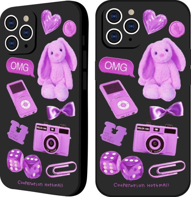 핫티몰 코드 퍼플 블랙 핸드폰 케이스