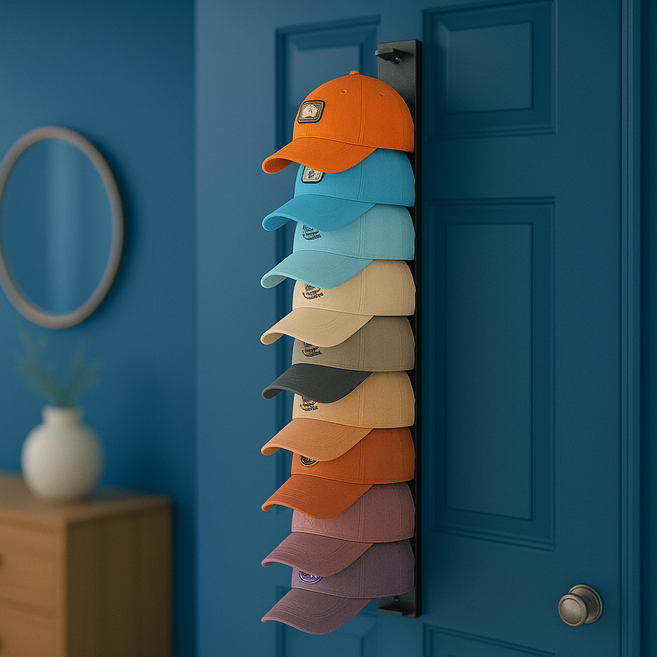 드롭시 정리도 디자인처럼 무타공 모자 걸이, 블랙, 1개