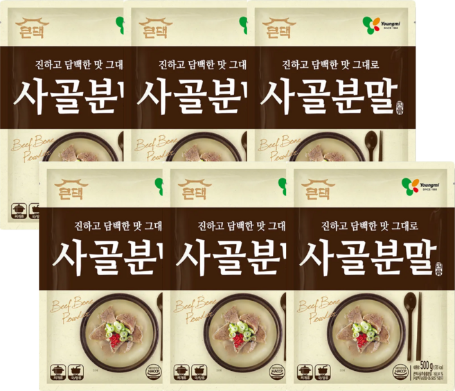 Youngmi 큰댁 사골분말, 500g, 6개