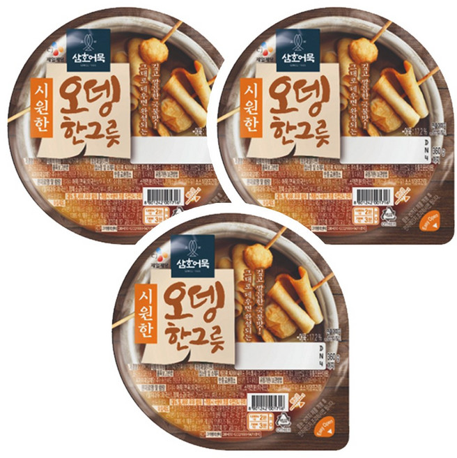 CJ 삼호어묵 오뎅한그릇 3팩세트, 360g, 3개