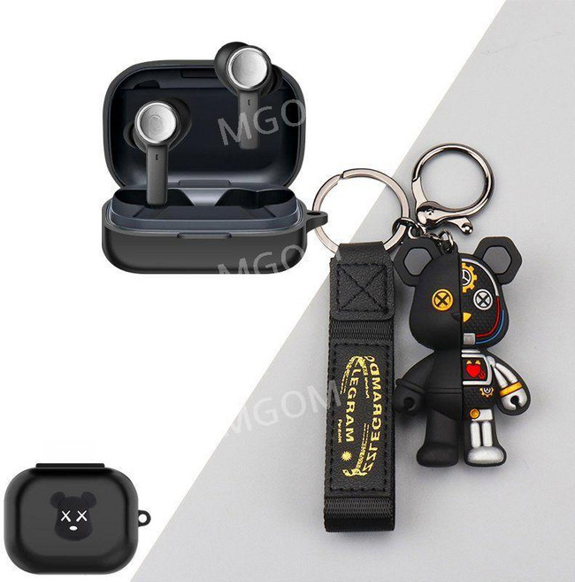 Beoplay ELEVEN 케이스 호환 실리콘 이어폰 EX 블루투스 베오플레이 보호 커버, Beoplay EX, 블랙+로봇곰, 1개