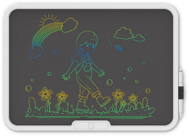 JENMV 자석스마트 스케치보드 LCD 스마트 드로잉패드 어린이 전자 스케치 자석 노트 전자노트 전자보드칠판 전자노트 메모판보드 무료인쇄 전용파우치증정 15인치/19인치, 채색, 1개