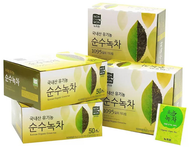 녹차원 국내산 유기농 순수녹차, 1.2g, 1개입, 200개