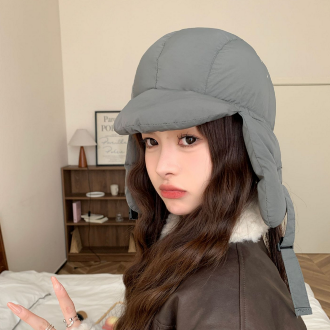 남녀공용 뽀송뽀송 패딩모자 바라클라바 넥워머 퀼팅 후드워머 군밤모자 귀마개 방한