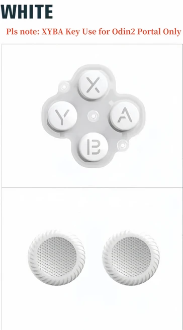 Odin 2 Portal/Odin 2 Mini/Odin 2 로커 캡 교체 용 기존 AYN Odin 조이스틱 캡 키 키트 X A B Y 키, 01 White with keys