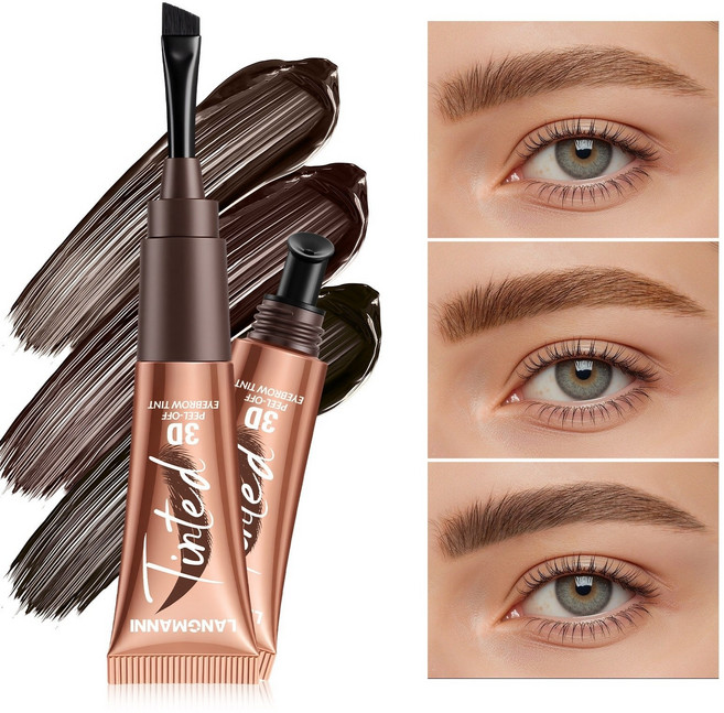 24시간 지속 지워지지 않은 브로우 타투팩 눈썹펜슬 틴트 워터프루프 보로우펜슬 아이브로우, 1개, 자연 브라운