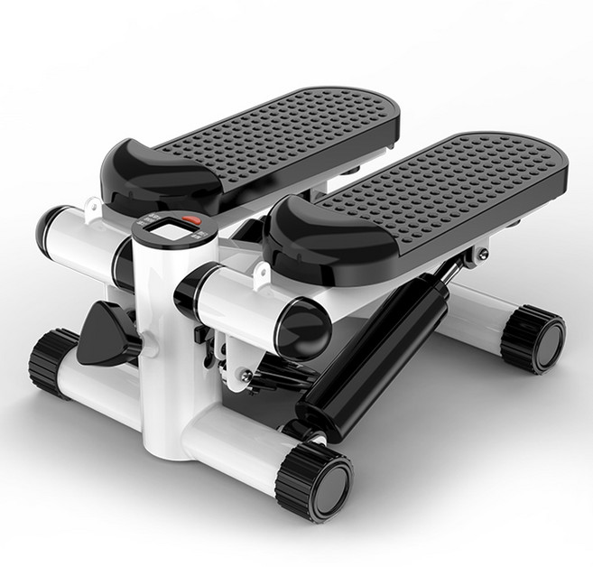 健身踏步機 防滑吸盤-升級扶手 居家運動 靜音小巧不傷膝蓋 高清智能計時儀表 400斤承載重量, 黑