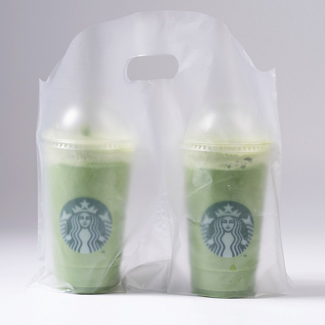 [비닐몰] 테이크아웃 커피봉투 비닐캐리어 2구 무지 200매, 1개, 200개입