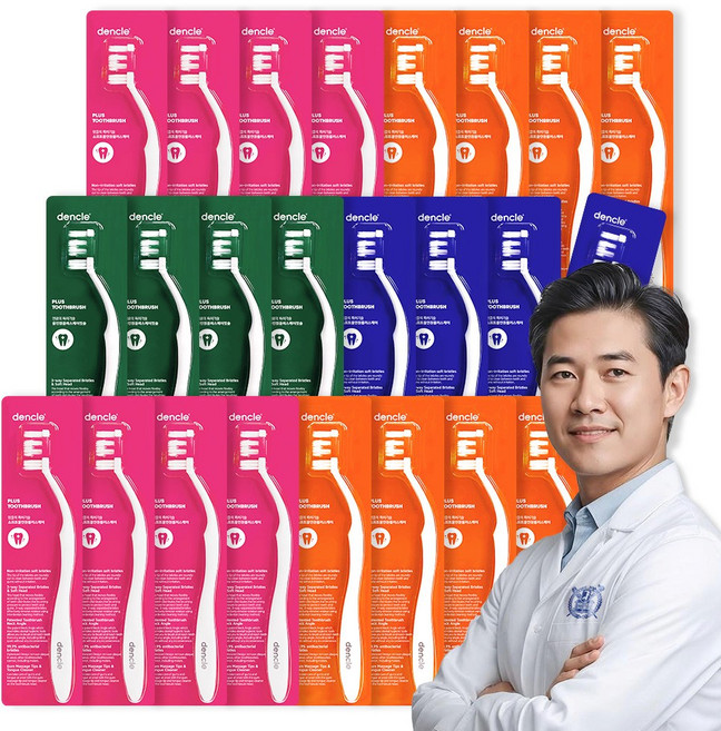 덴클 치과 교정칫솔 미세모 잇몸마사지 치석제거칫솔 플러스, 12개입, 2세트