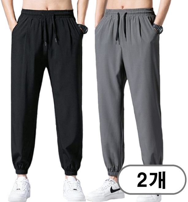 차쿠 남성 여름 바지 조거팬츠 여름 쿨바지 트레이닝팬츠 1+1