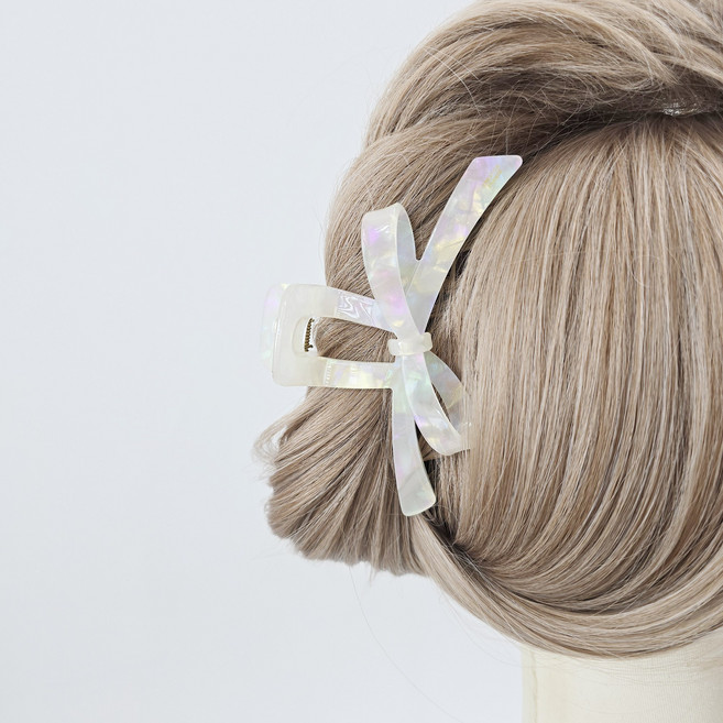 시크몽 프랑스핀 럭스 리본 빅클로 12.5cm 올림머리 헤어 집게핀