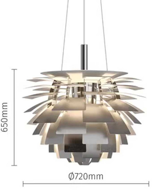 아티초크 조명 천장 식탁등 호텔 예쁜 펜던트 카페, 은색 72x65cm