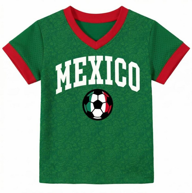 남녀공용 Kid's Soccer Cup 2026 Shirt Boys Girls Mesh Jersey Youth V-Neck USA Mexico Argentina Brazil T